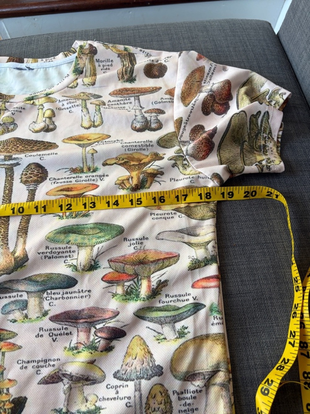 Adult Mushroom Print Short Sleeve Tee - White/Multi - Picture 3 of 4